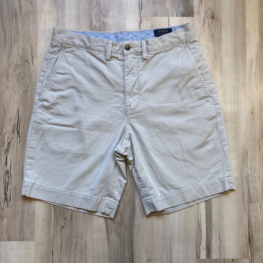 Polo Ralph Lauren Chino Shorts Men's 30 Beige Stretch Classic Fit 9" Cotton